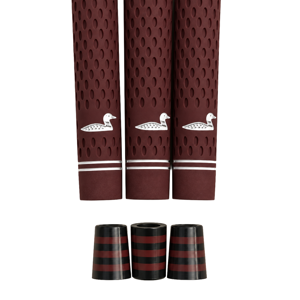 Foundry North Merlot grip and matching striped ferrules