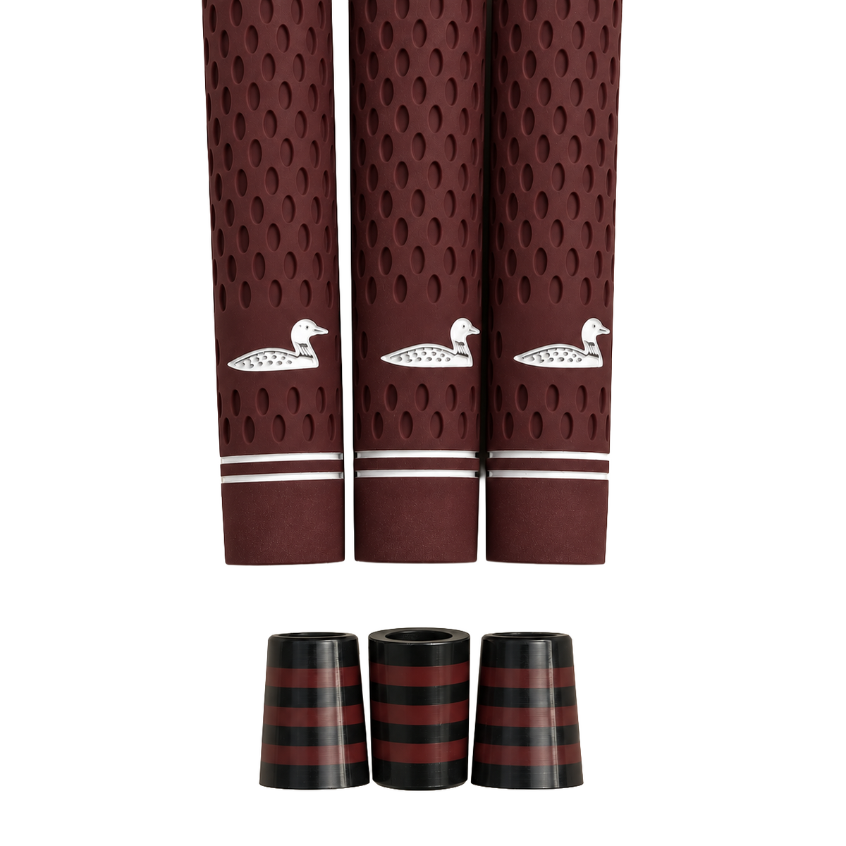 Foundry North Merlot grip and matching striped ferrules