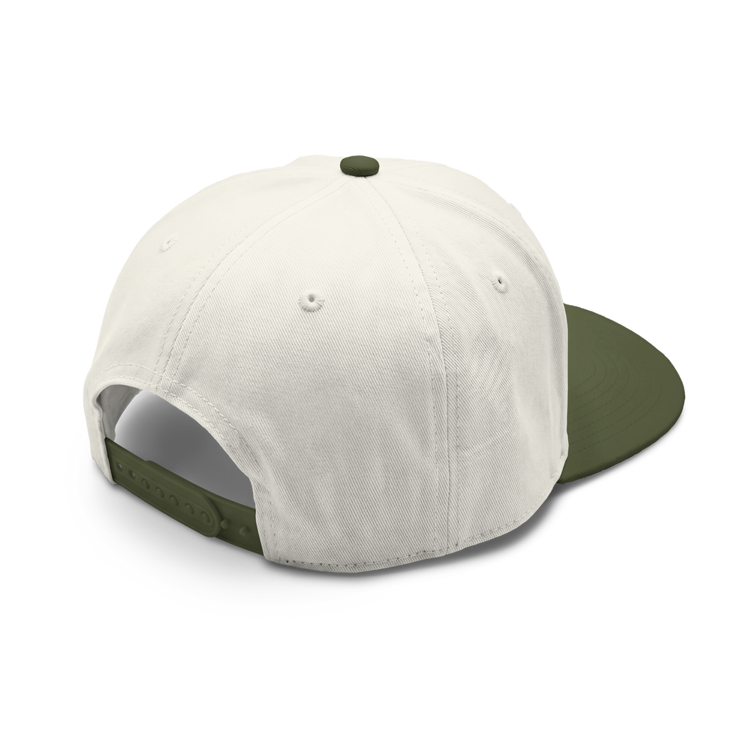 Foundry North Two-Tone Script Cap in Natural and Army green – back view