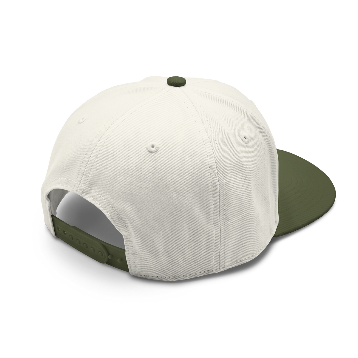 Foundry North Two-Tone Script Cap in Natural and Army green – back view