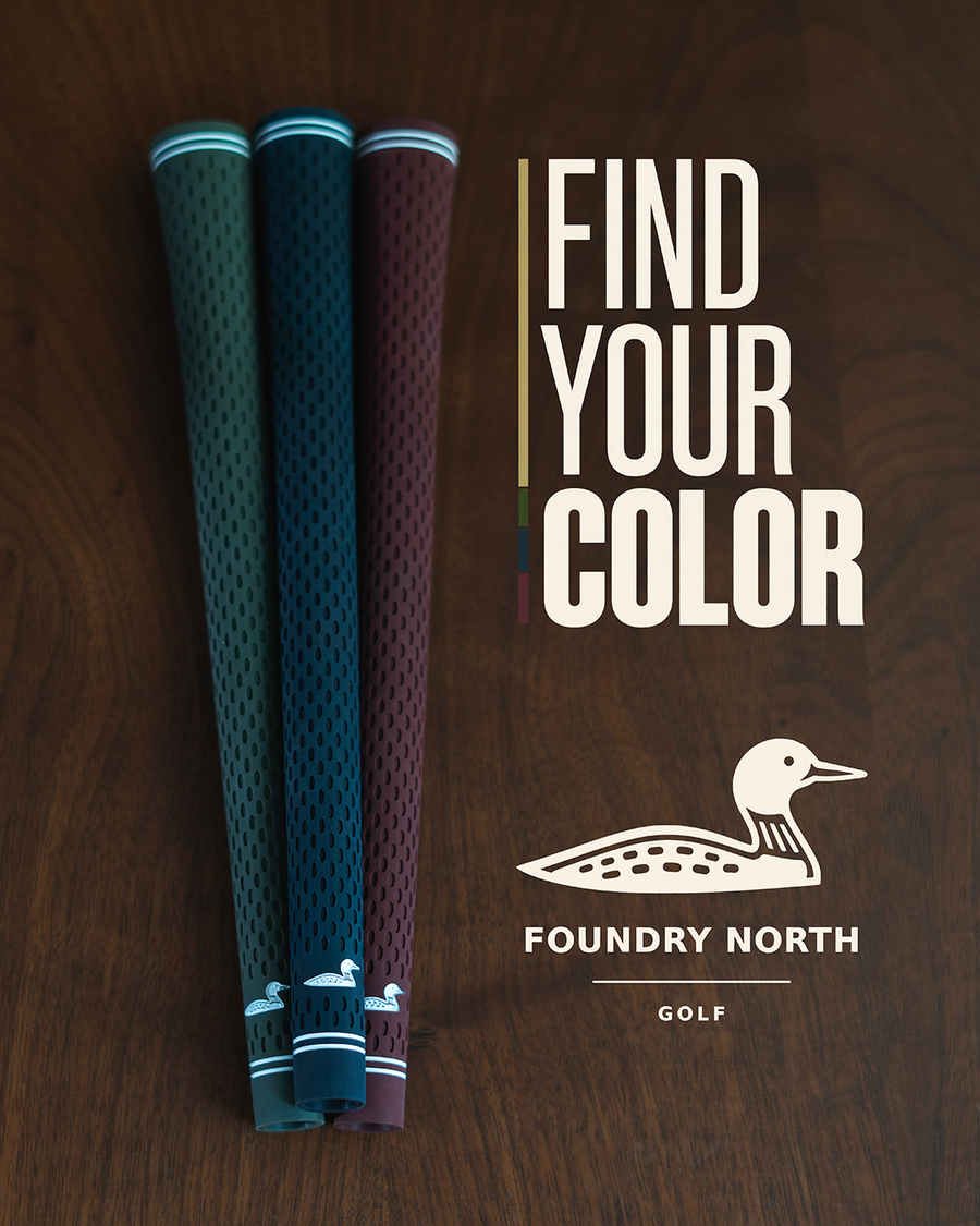 Foundry North Golf grips in Olive Drab, Midnight Navy and Merlot