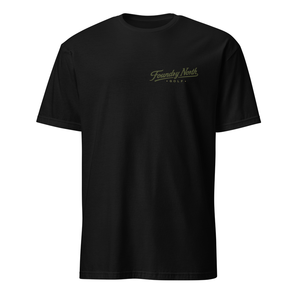 Foundry North Script T-Shirt in Black – front view