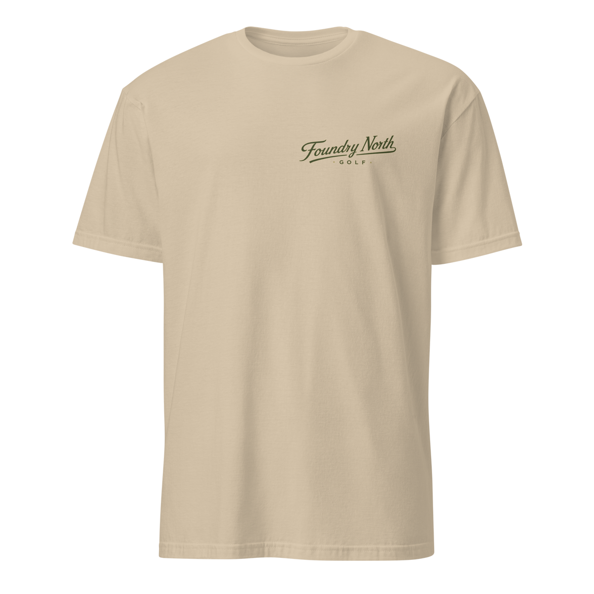 Foundry North Script T-Shirt in Sand – front view