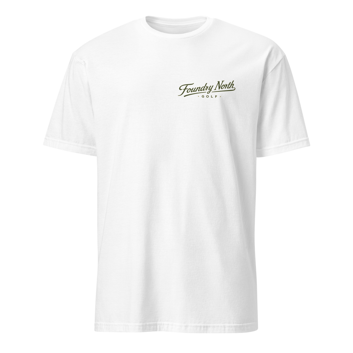 Foundry North Script T-Shirt in White – front view