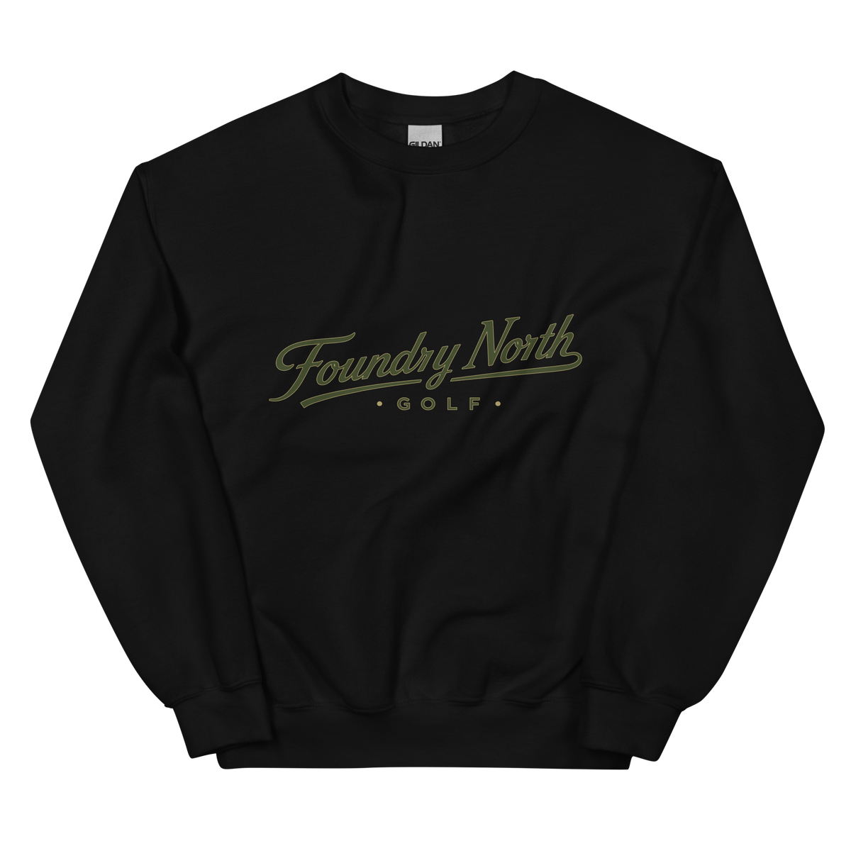 Foundry North Script Crewneck Sweatshirt in Black – front view